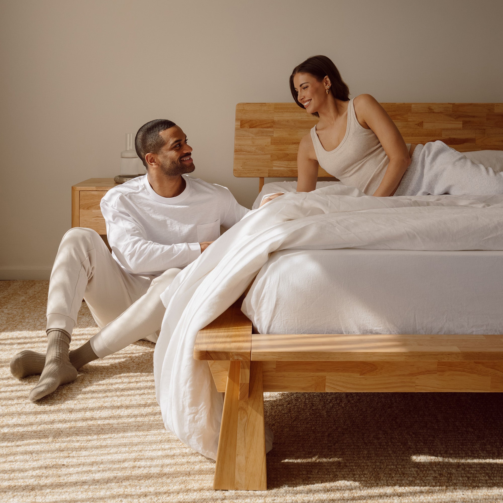 Connect Platform Bed + Wooden Headboard