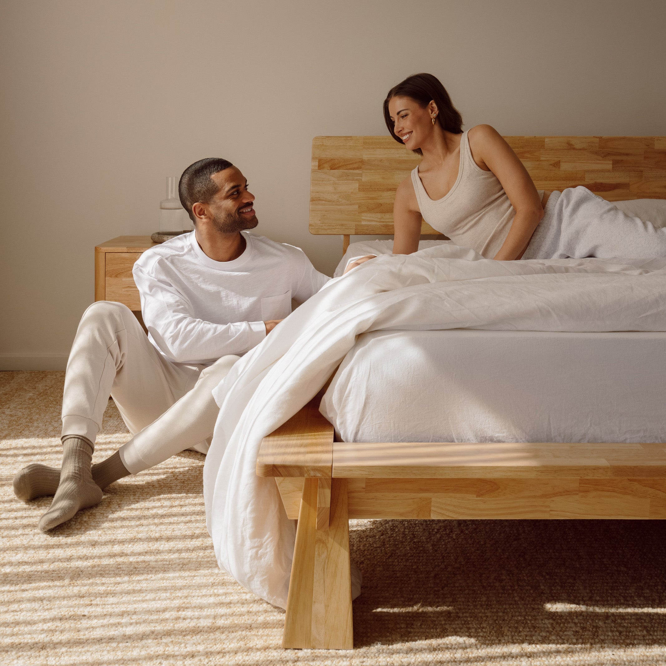 Connect Platform Bed + Wooden Headboard