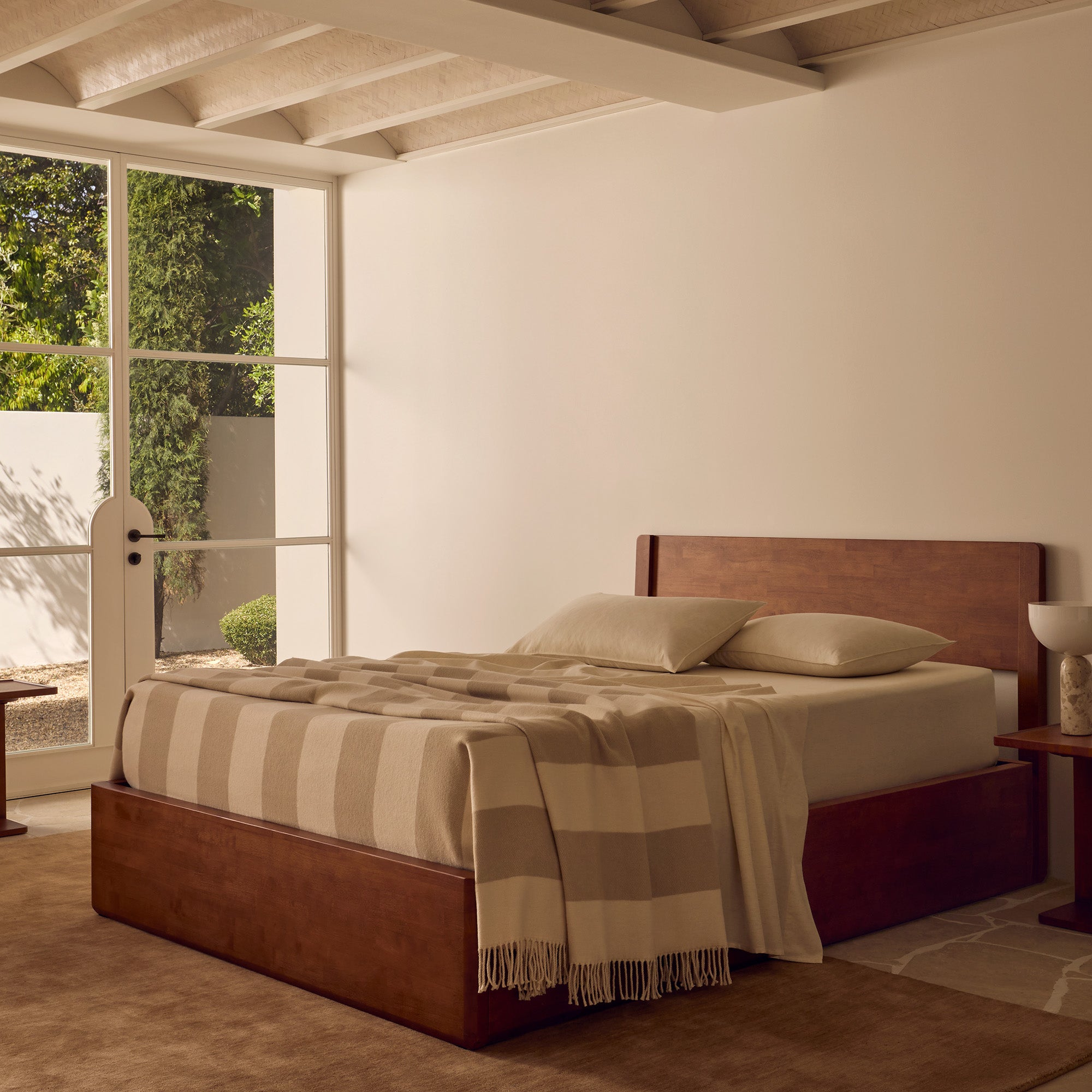 Surround Bed + Wooden Headboard
