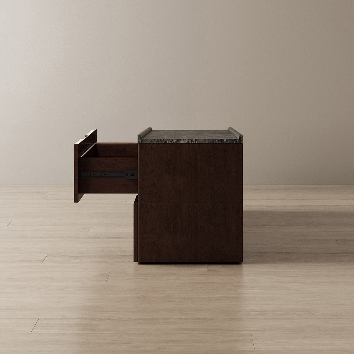 Connect Wide Bedside Table + Marble Top
