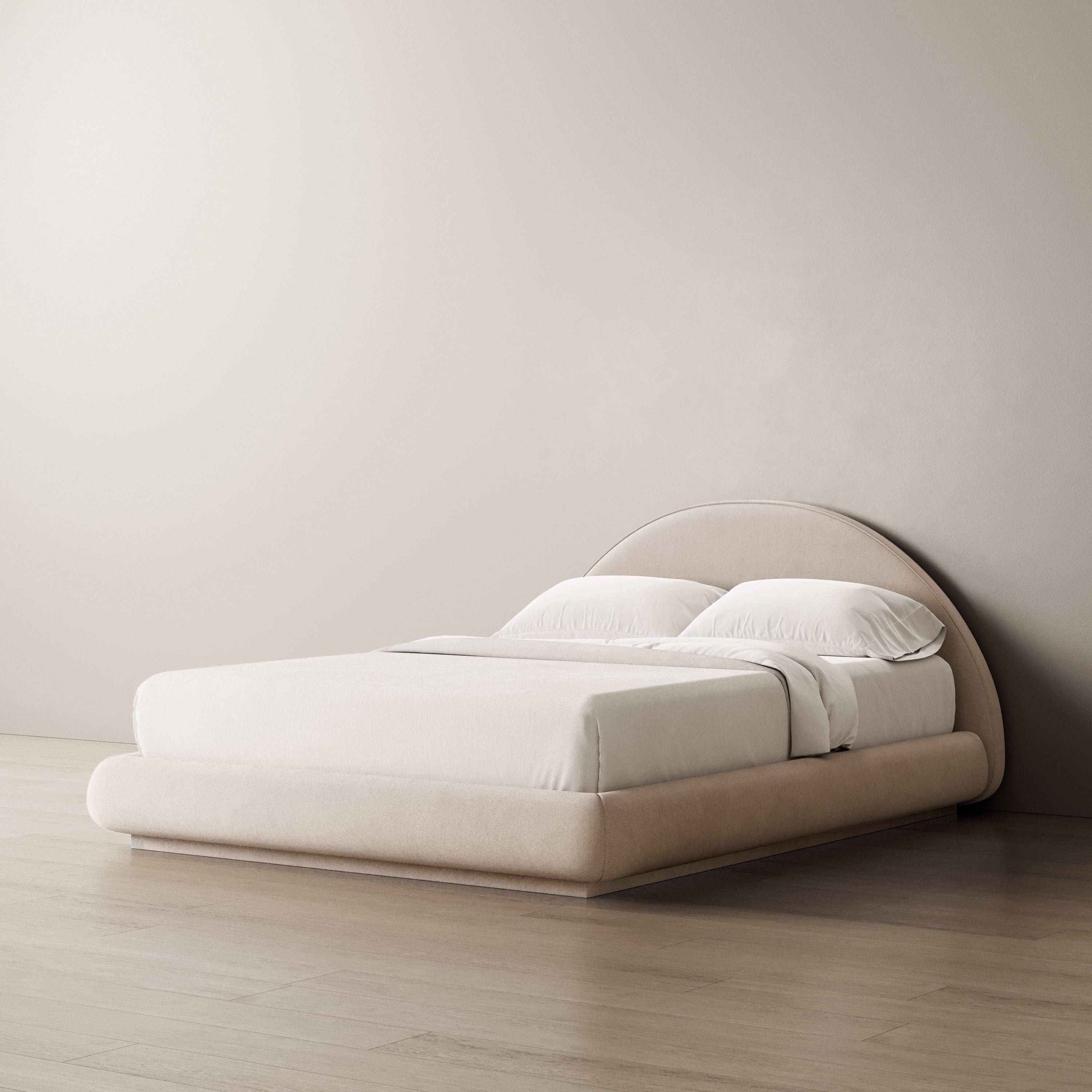 FLOATING MARSHMALLOW BED FRAME CURVED