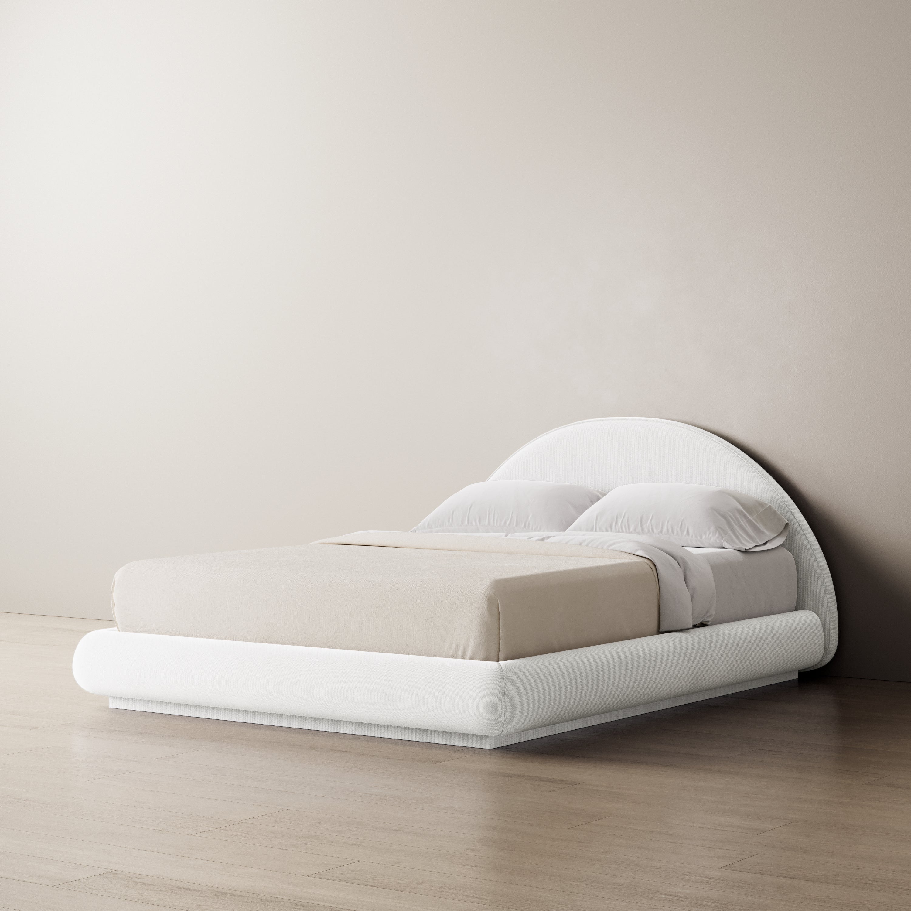 FLOATING MARSHMALLOW BED FRAME CURVED