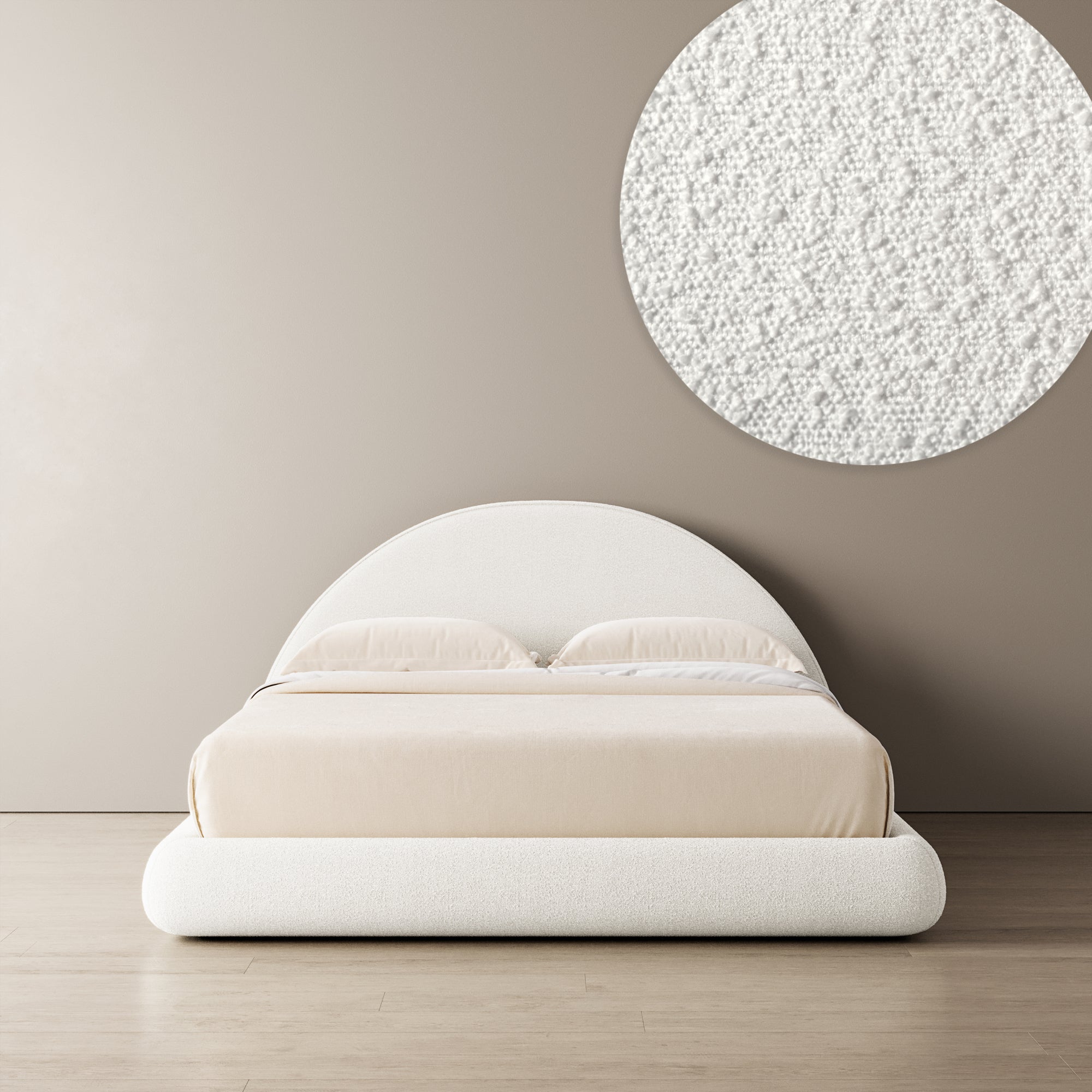 Marshmallow Curved Bed Cover