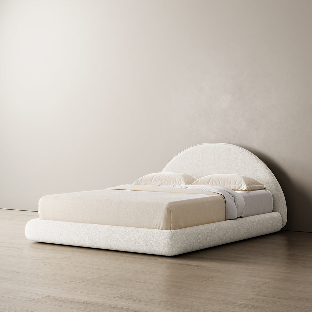 MARSHMALLOW BED FRAME CURVED - MILKY WHITE
